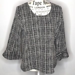 Talbots Plaid Pullover w/Bell Sleeves Nice Lightweight Top